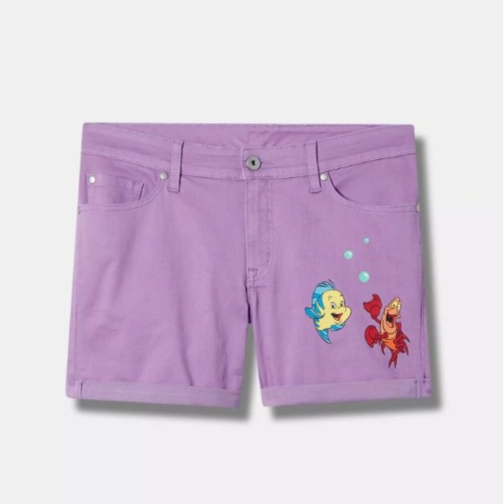 Torrid size 20 Disney The Little Mermaid Mid Rise 5 Inch Denim Short